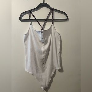 White TOMMY HILFIGER crisscross Bodysuit